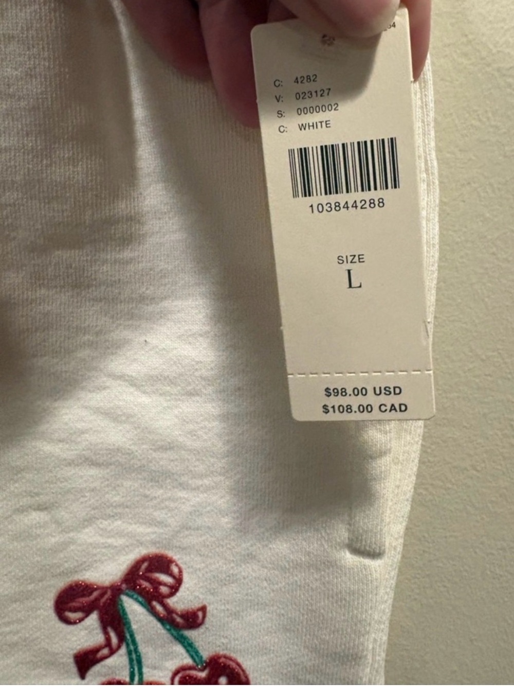 SOLD / Beach Riot Malik Pull-On Shorts in Ivory Red Cherry Bow, NWT, Large. $98 - Picture 6 of 16